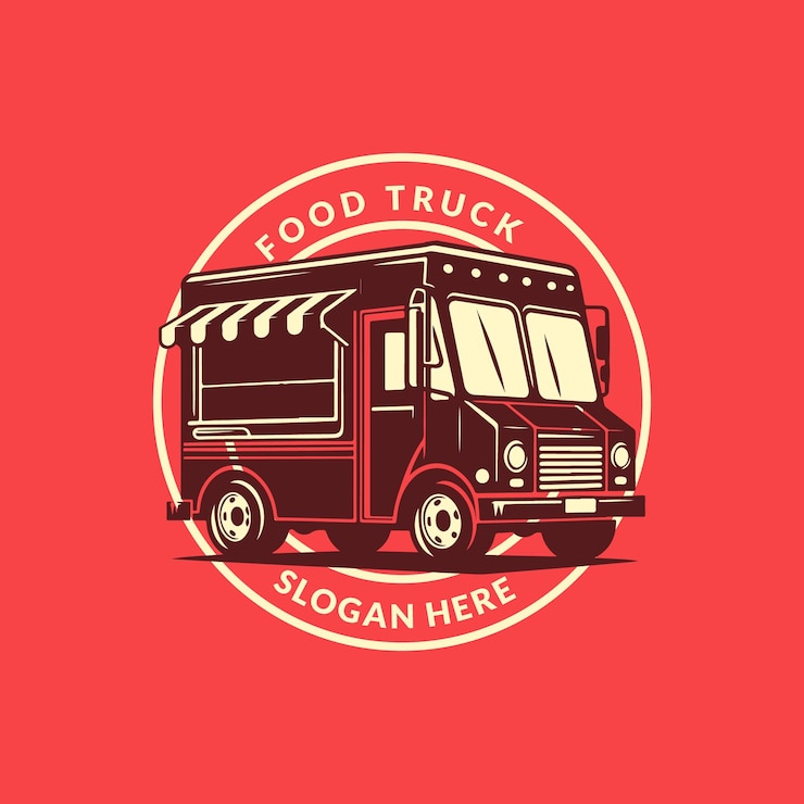 Vector food truck vintage logo ontwerp vector