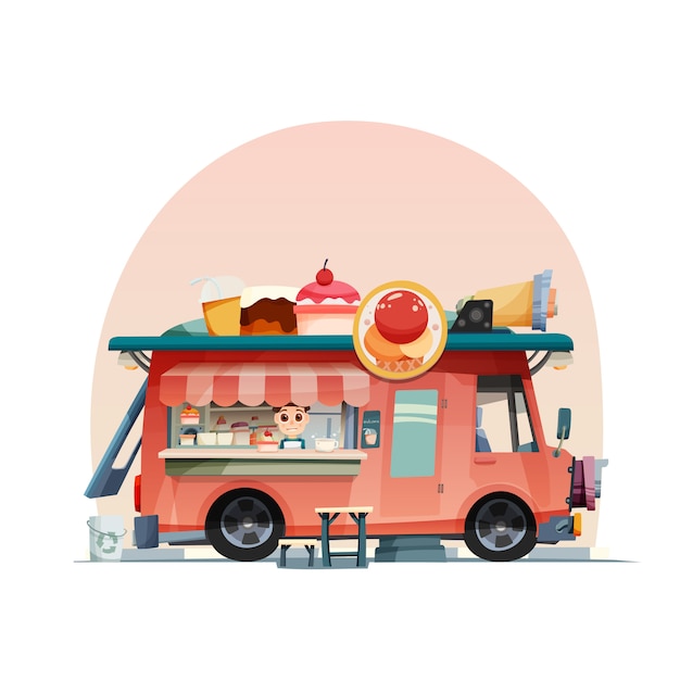 Vector food truck