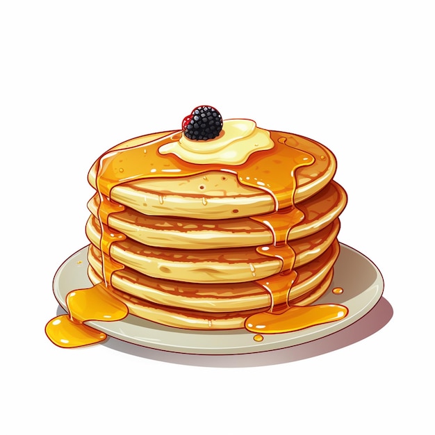 Vector food vector breakfast illustration delicious sweet pancake cooking stack isolated dessert