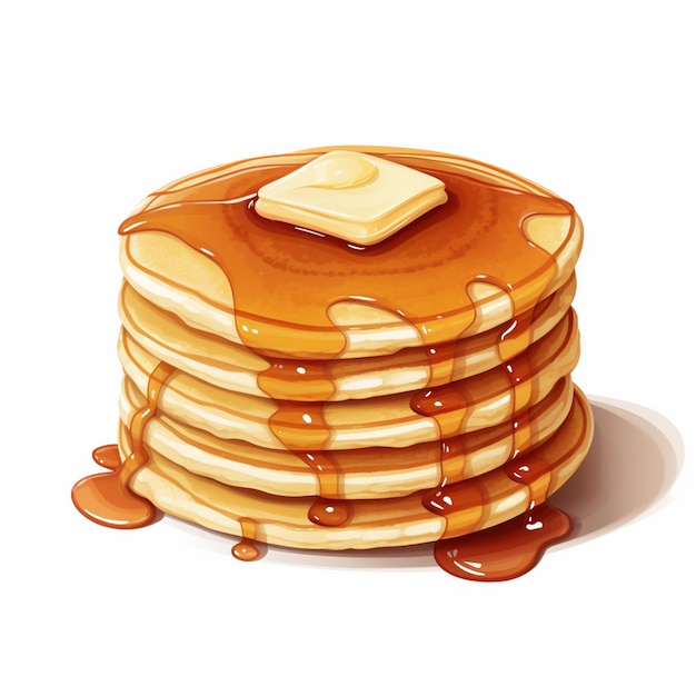 food vector breakfast illustration delicious sweet pancake cooking stack isolated dessert