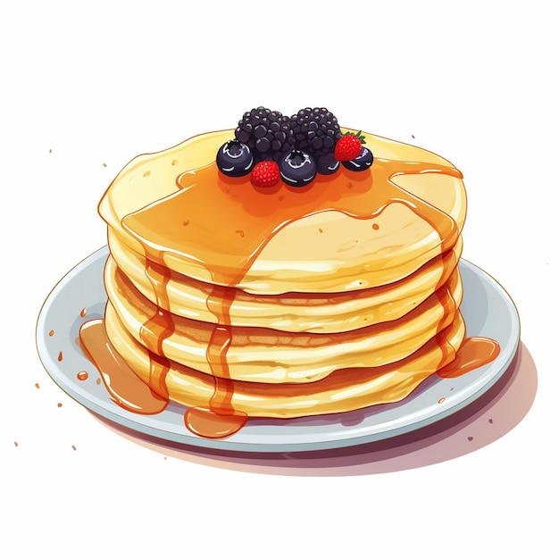 food vector breakfast illustration delicious sweet pancake cooking stack isolated dessert