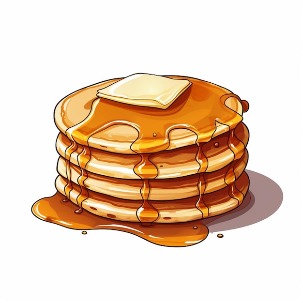 food vector breakfast illustration delicious sweet pancake cooking stack isolated dessert