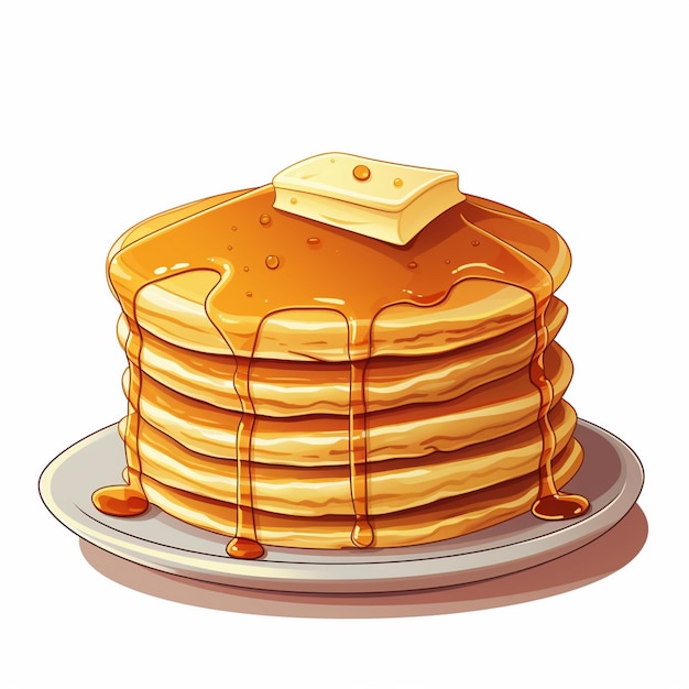 food vector breakfast illustration delicious sweet pancake cooking stack isolated dessert