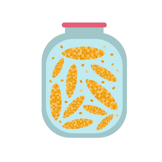 Food vector corn in a jar isolated illustration