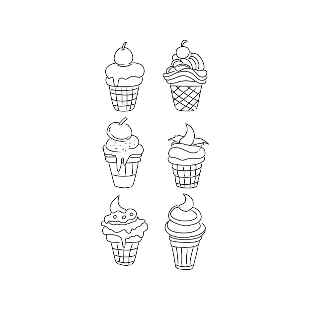 food vector cream dessert summer cone illustration isolated sweet chocolate ice waffle t