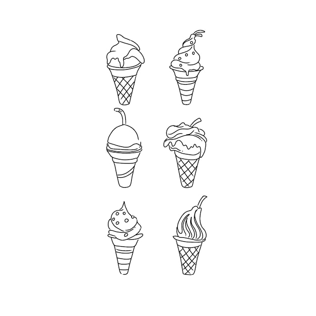 food vector cream dessert summer cone illustration isolated sweet chocolate ice waffle t