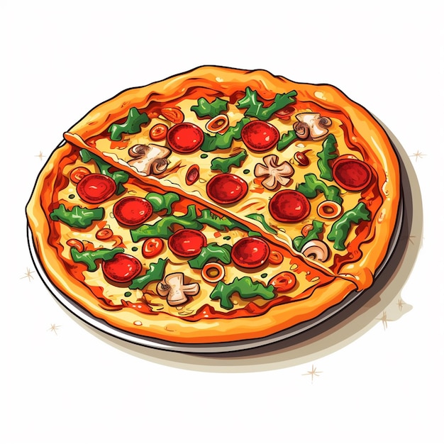 food vector pizza italian restaurant icon fast photo doodle vector art illustrations