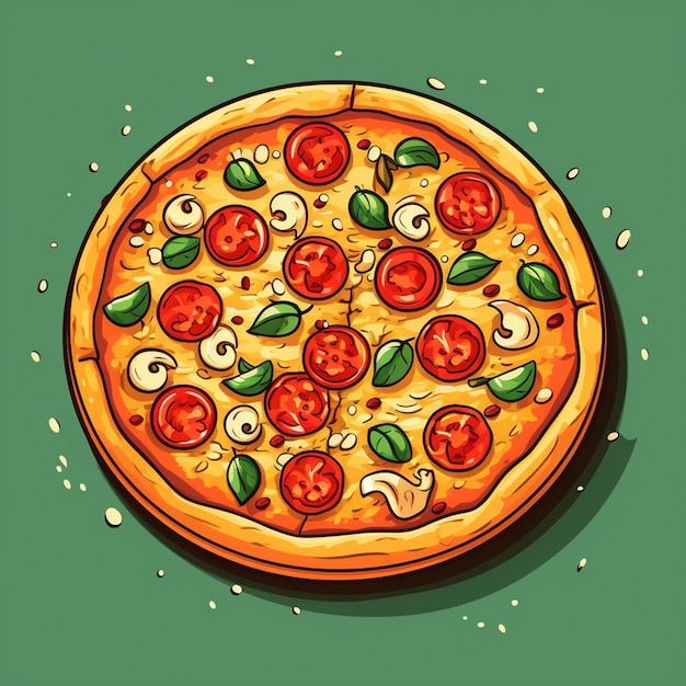 food vector pizza italian restaurant icon fast photo doodle vector art illustrations