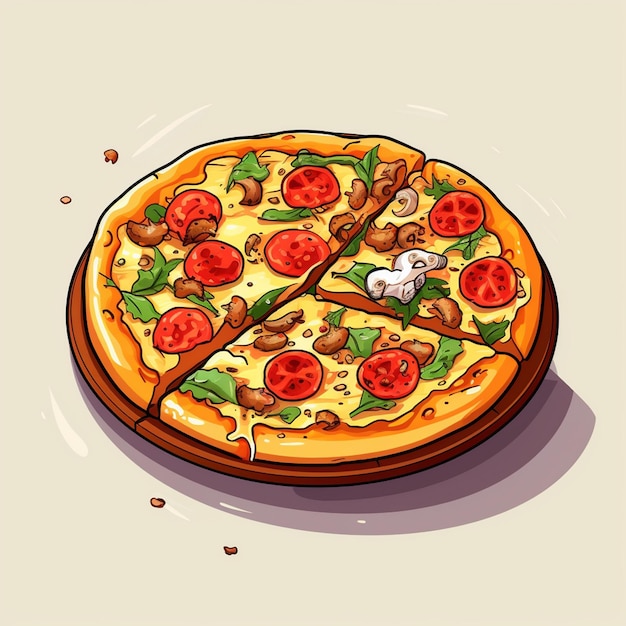 Еда вектор пицца итальянский ресторан значок быстрое фото каракули векторные иллюстрации