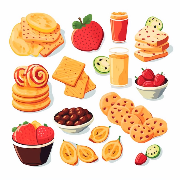 food vector snack illustration eat set icon isolated dessert drink chocolate sweet symbo