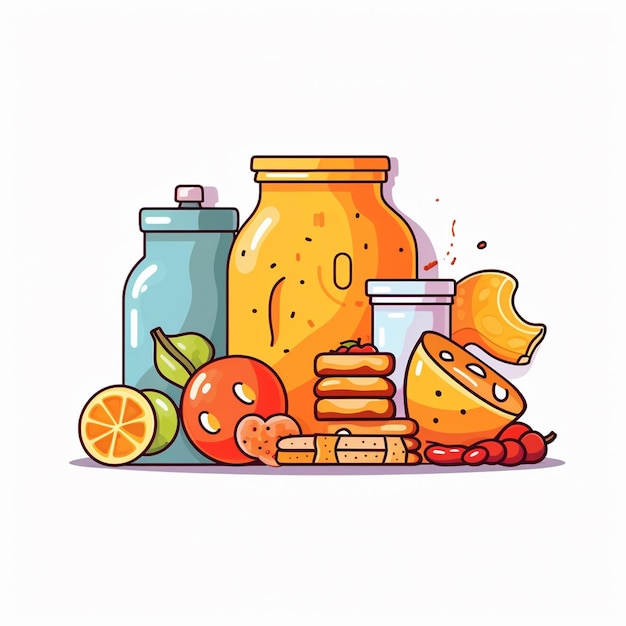 Vector food vector snack illustration eat set icon isolated dessert drink chocolate sweet symbo