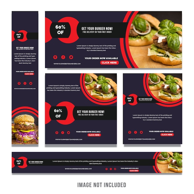 Food Vegetable Web Banner for Restaurant 