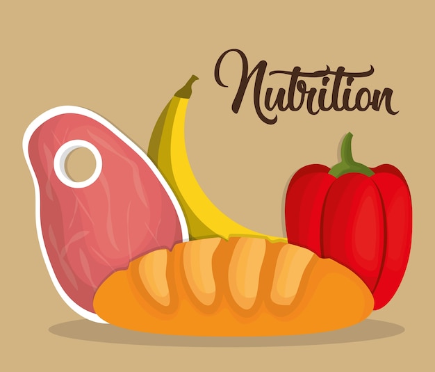 Food and vegetables nutrition related icons