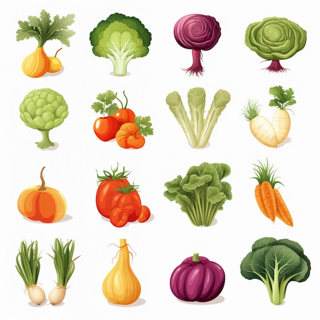 Food vegetarian healthy vector illustration organic vegetable green set cucumber carrot v