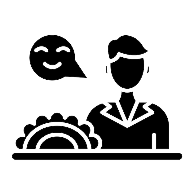 Food Vendor Male Glyph Solid Black Illustration