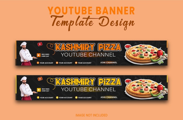 Vector food vlog banner voor youtube cover design