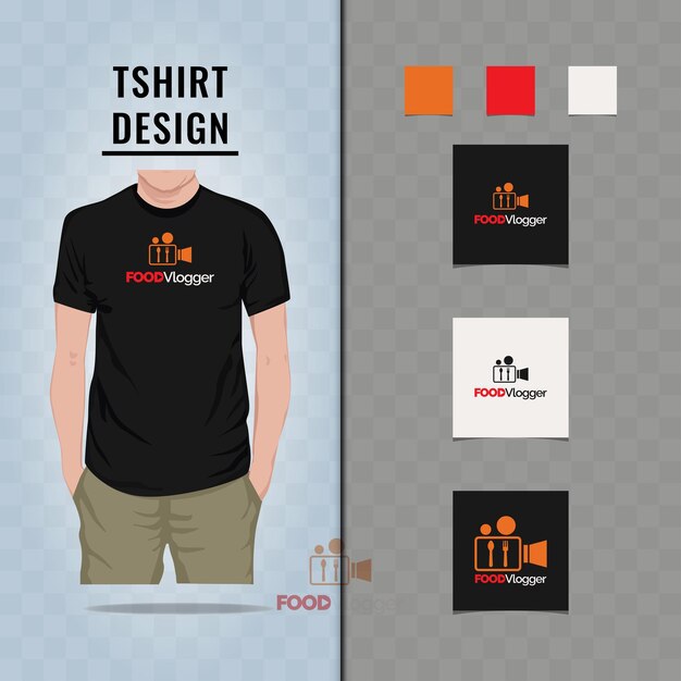 Vector food vlogger t shirt design vector illustration