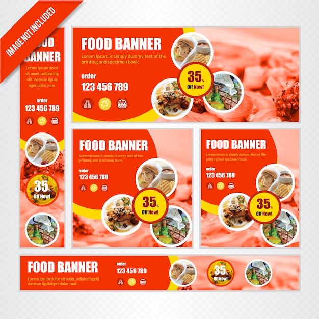 Food web banner set for restaurant