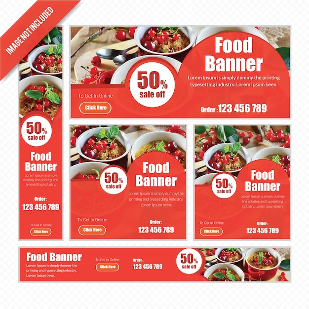 Food Web Banner Set for Restaurant