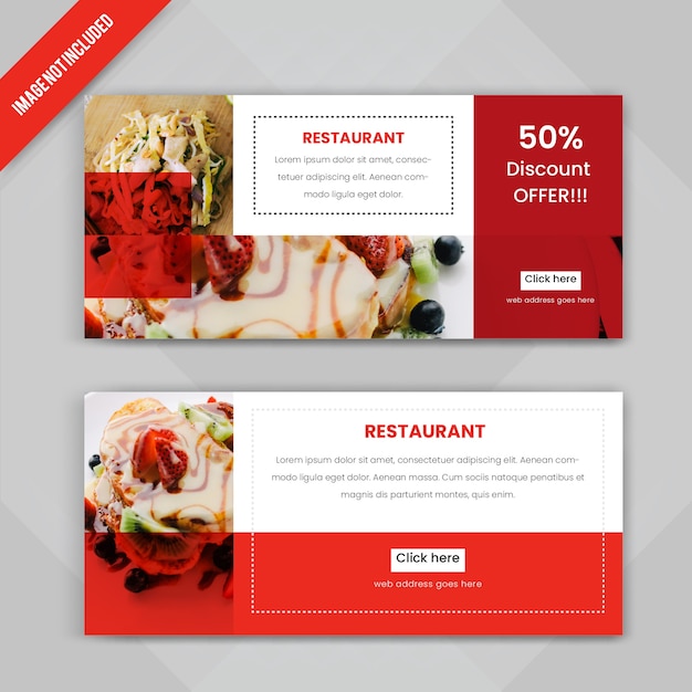 Vector food web banner set for restaurant