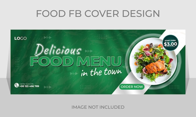 Vector food web banner or social media cover design template