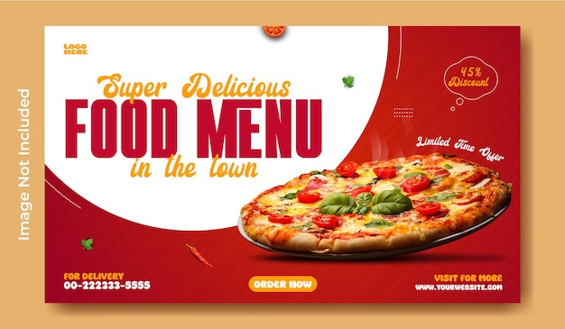 Vector food web banner template design