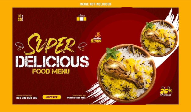 Vector food web banner template design