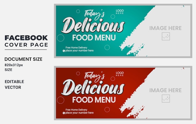 Food web banner template, web banner design, corporate banner