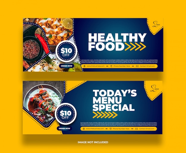 Food yummy restaurant social media post promotion banner