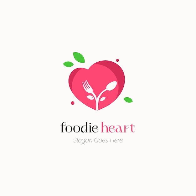 Foodie hart logo concept