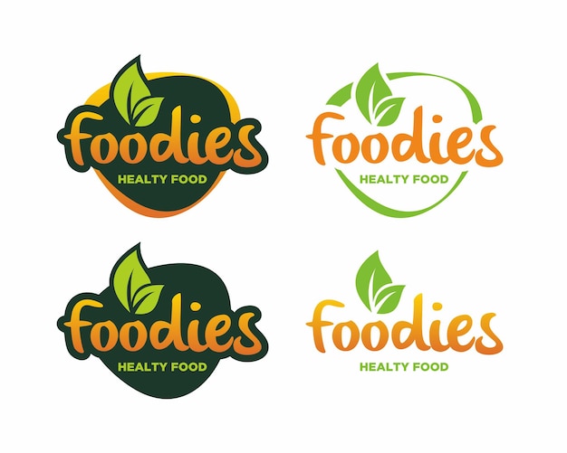 Foodies typografie logo sjabloon