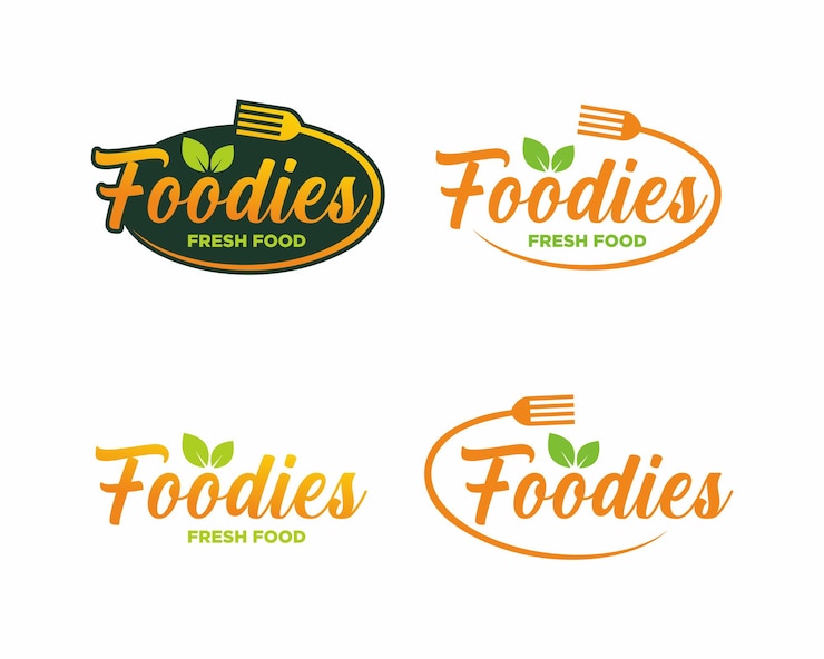 Vector foodiesタイポグラフィロゴテンプレート