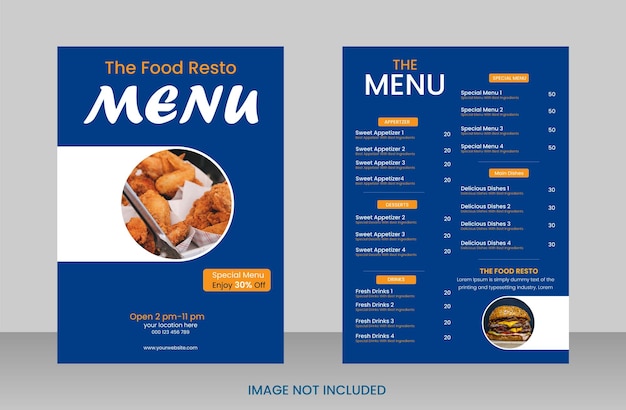 Vector foodmenudesignforrestaurant