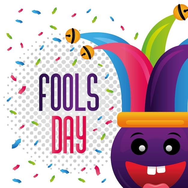 Vettore fools day card celebrazione