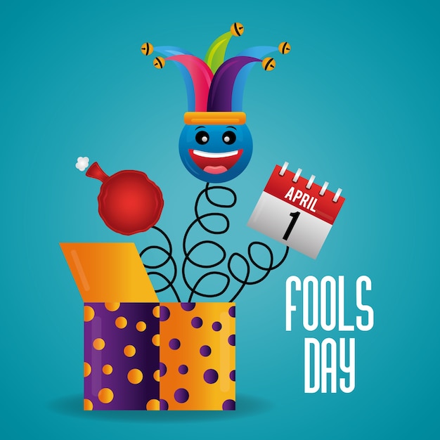 Vettore fools day card celebrazione