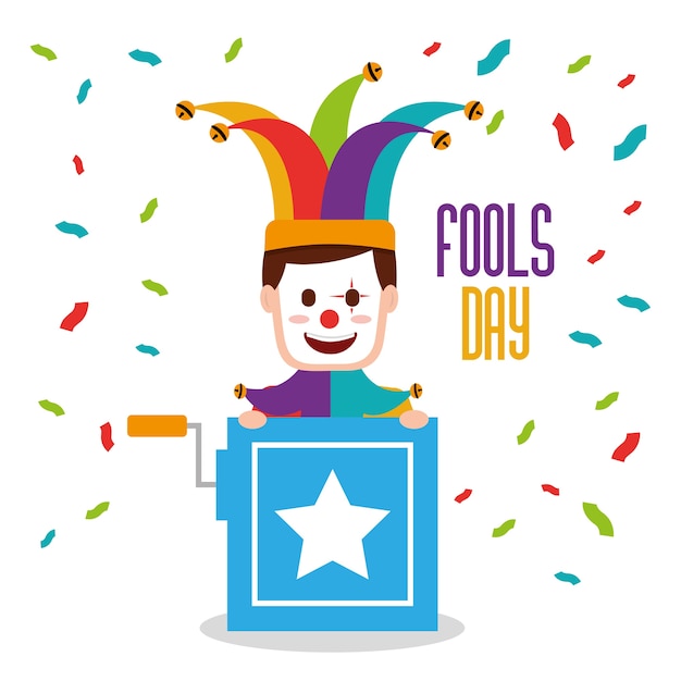 Vector fools day greeting card