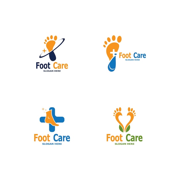 足のケア健康ロゴ ベクトル図