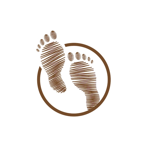 Cura del piede logo design illustrazione della salute donna salone di pedicure vettore