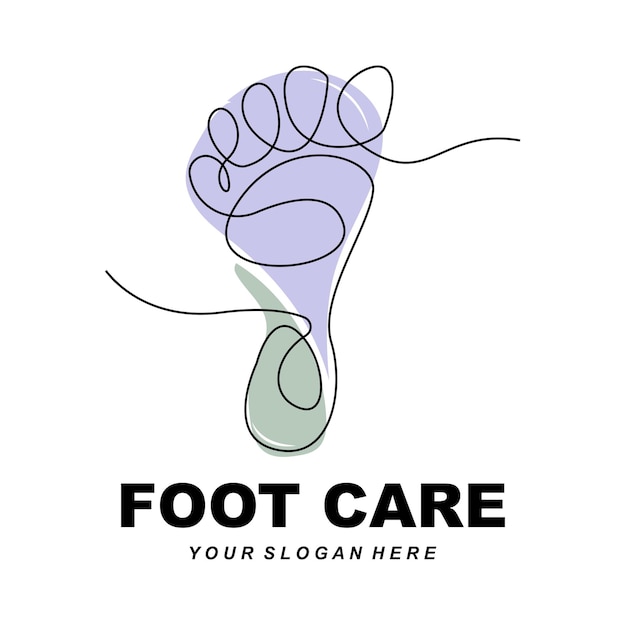 Vector foot care logo design health illustration woman pedicure salon vector