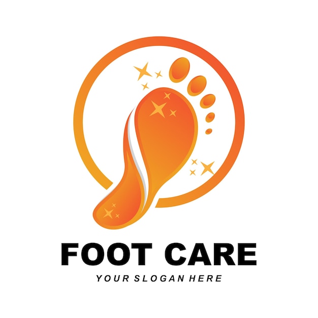 Foot Care Logo Design Health Illustration Woman Pedicure Salon Vector