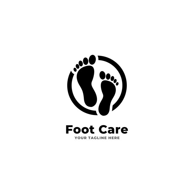 Vettore modello di progettazione del logo per la cura dei piedi con creatività moderna