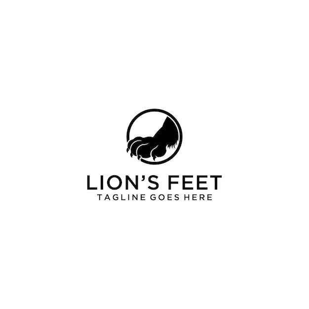 Foot from lion logo sign design