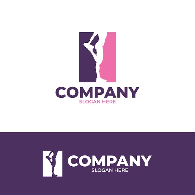 Foot gymnastic logo design template