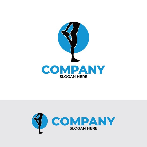 Vector foot gymnastic logo design template