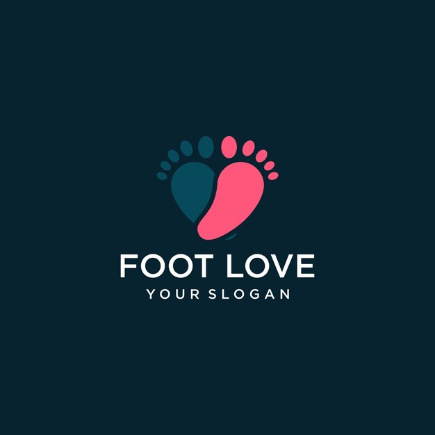 Vector foot logo design with love