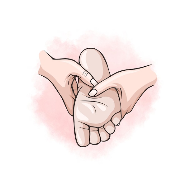 フットマッサージ 手描いたイラスト