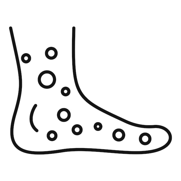 발 홍역 아이콘 흰색 배경에 고립 된 웹 디자인을 위한 개요 발 홍역 벡터 아이콘