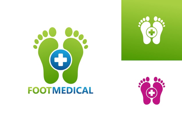 Foot medical logo template design vector, emblem, design concept, creative symbol, icon