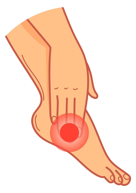 Foot pain icon Cartoon leg joint injury