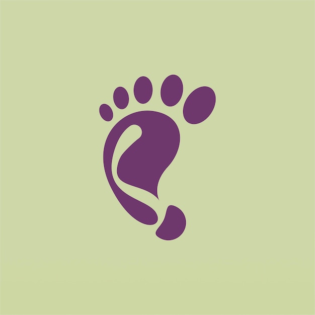 Modello di progettazione del logo a impronta di piede concept del logo a piede